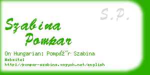 szabina pompar business card